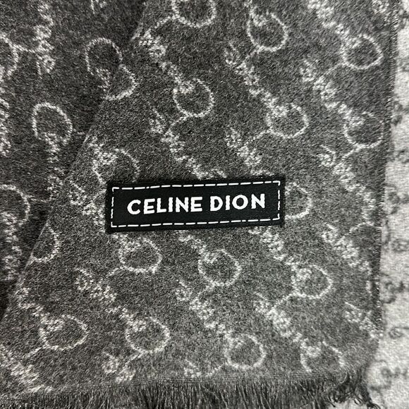 Celine Dion Gray Courage Allover White Print 2019 Tour - Picture 3 of 5